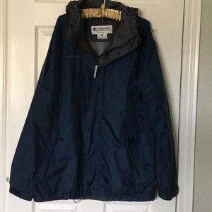Men’s navy blue Columbia rain jacket